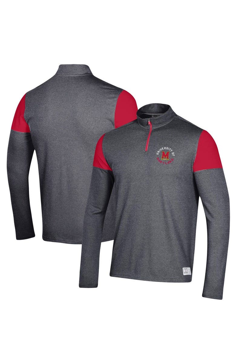 Under Armour Men's Under Armour Black Maryland Terrapins Gameday Tri-Blend Quarter-Zip Jacket, Main, color, 