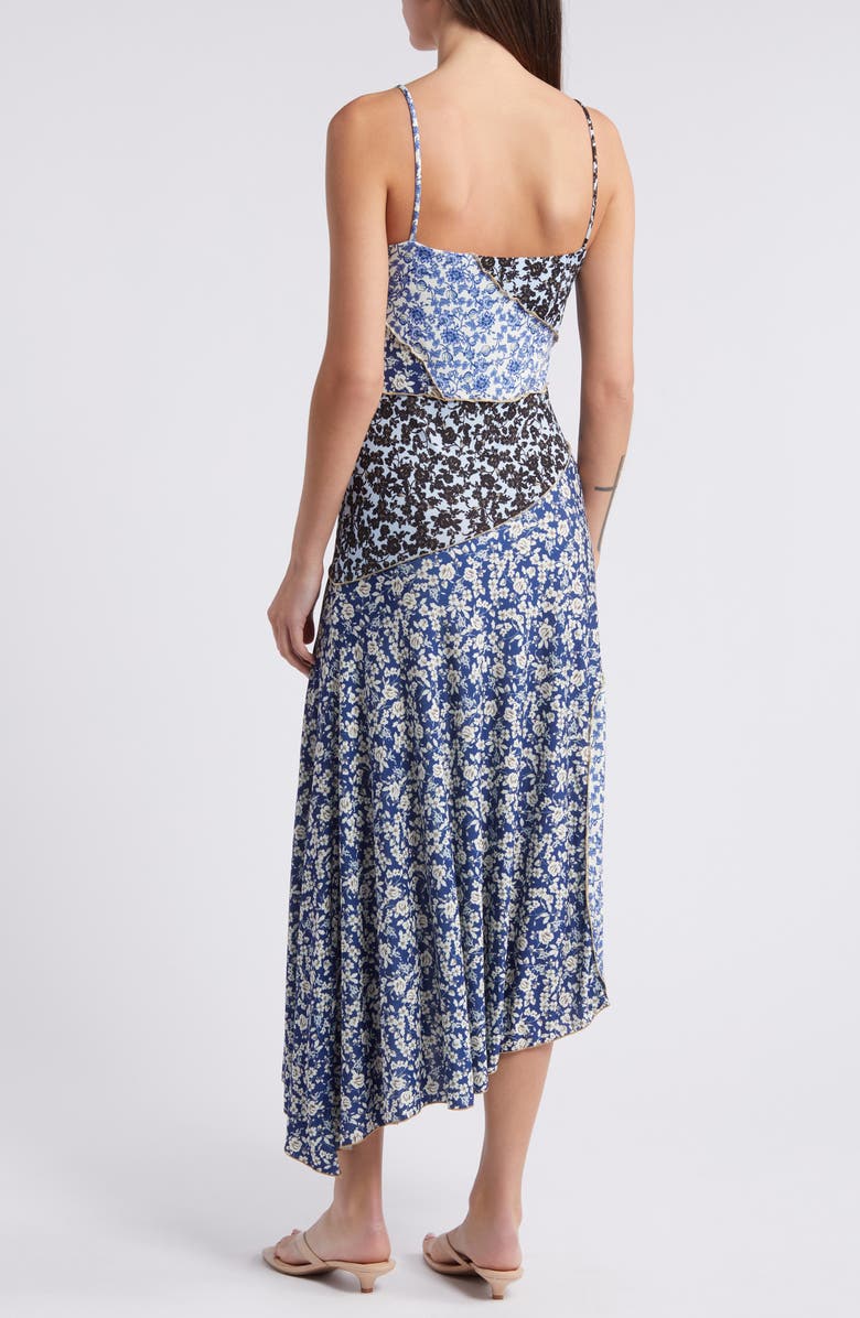 MANGO Mixed Floral Asymmetric Knit Dress, Alternate, color, 