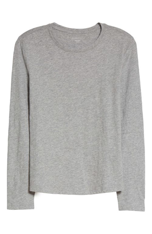 Eileen Fisher Organic Cotton Long Sleeve T-shirt In Gray
