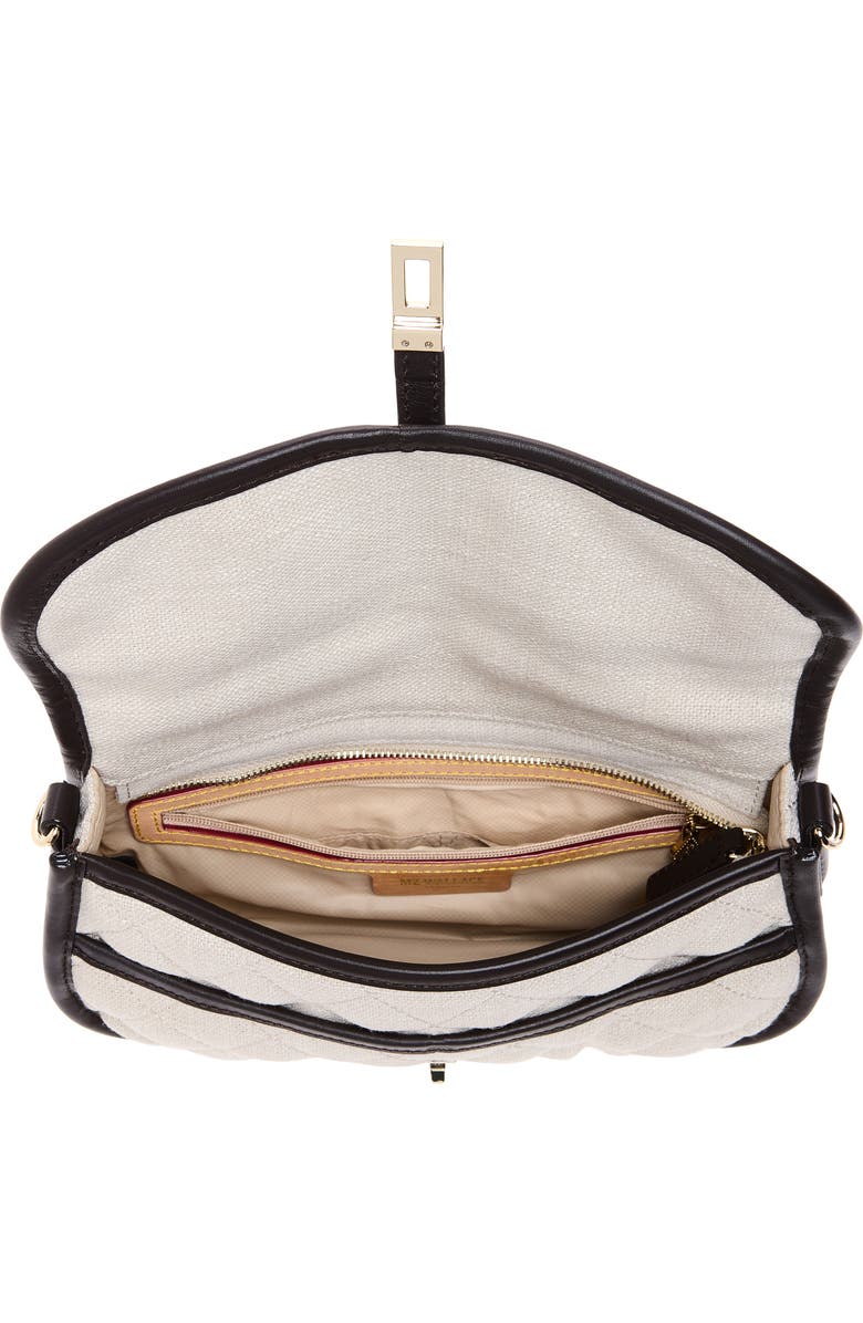 MZ Wallace Small Astor Convertible Quilted Linen Clutch, Alternate, color, Sandy Linen