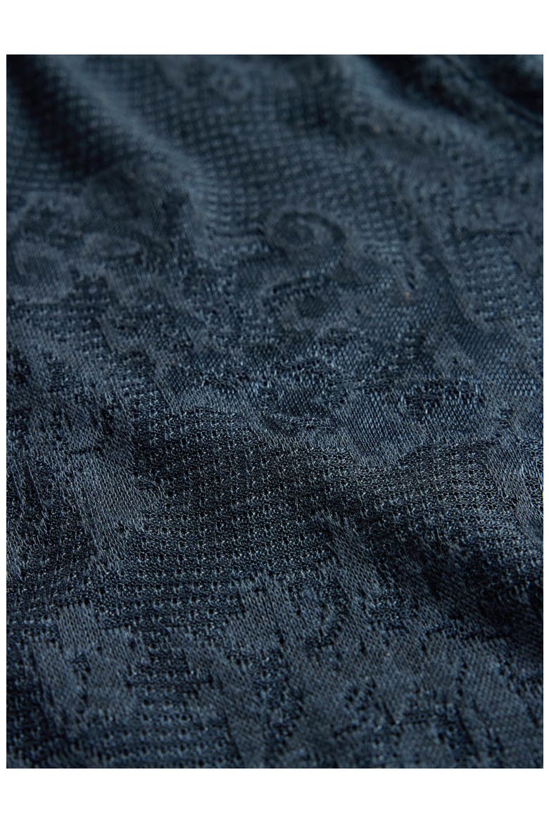 Biaggio Jacquard Mesh Short Sleeve Button-Up Shirt, Alternate, color, DEEP BLUE