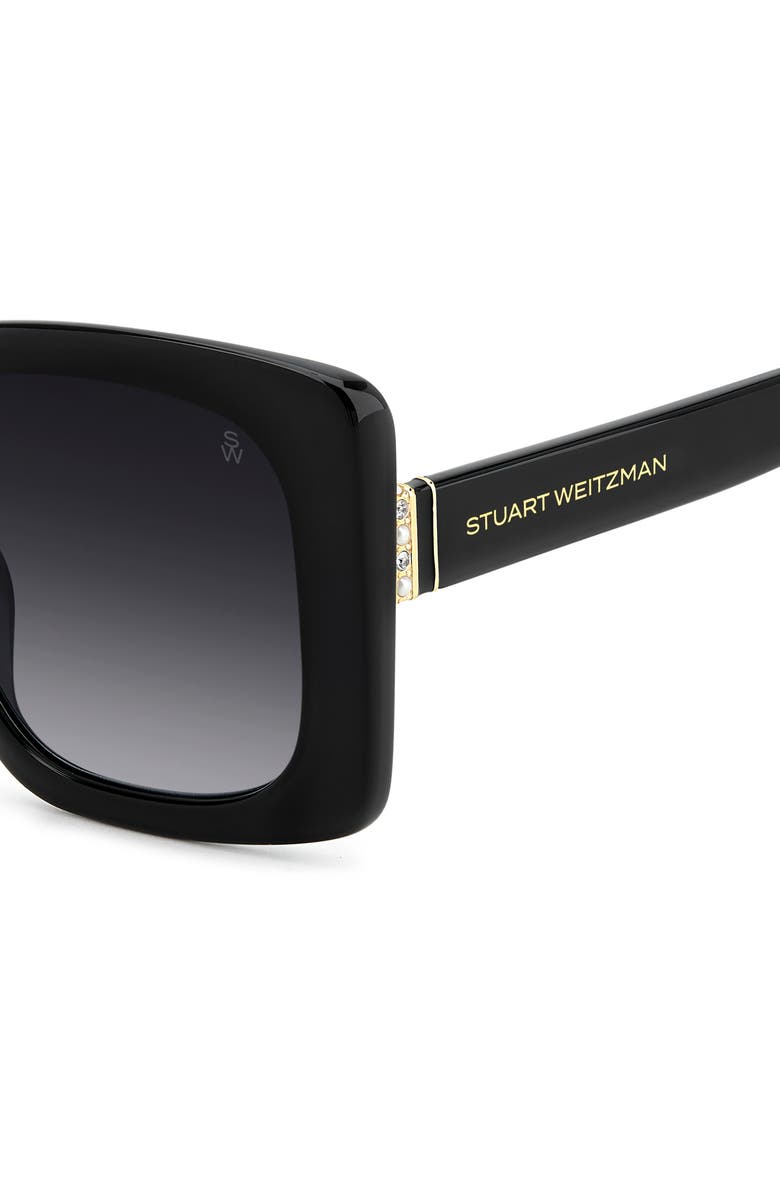 Stuart Weitzman 53mm Gradient Square Sunglasses, Alternate, color, Black