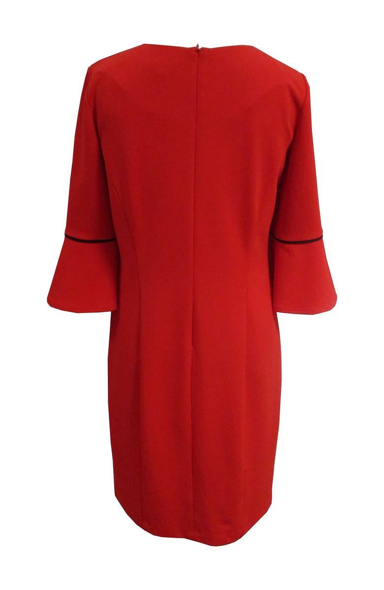 SANDRA DARREN Piped 3/4 Bell Sleeve Sheath Dress, Alternate, color, 