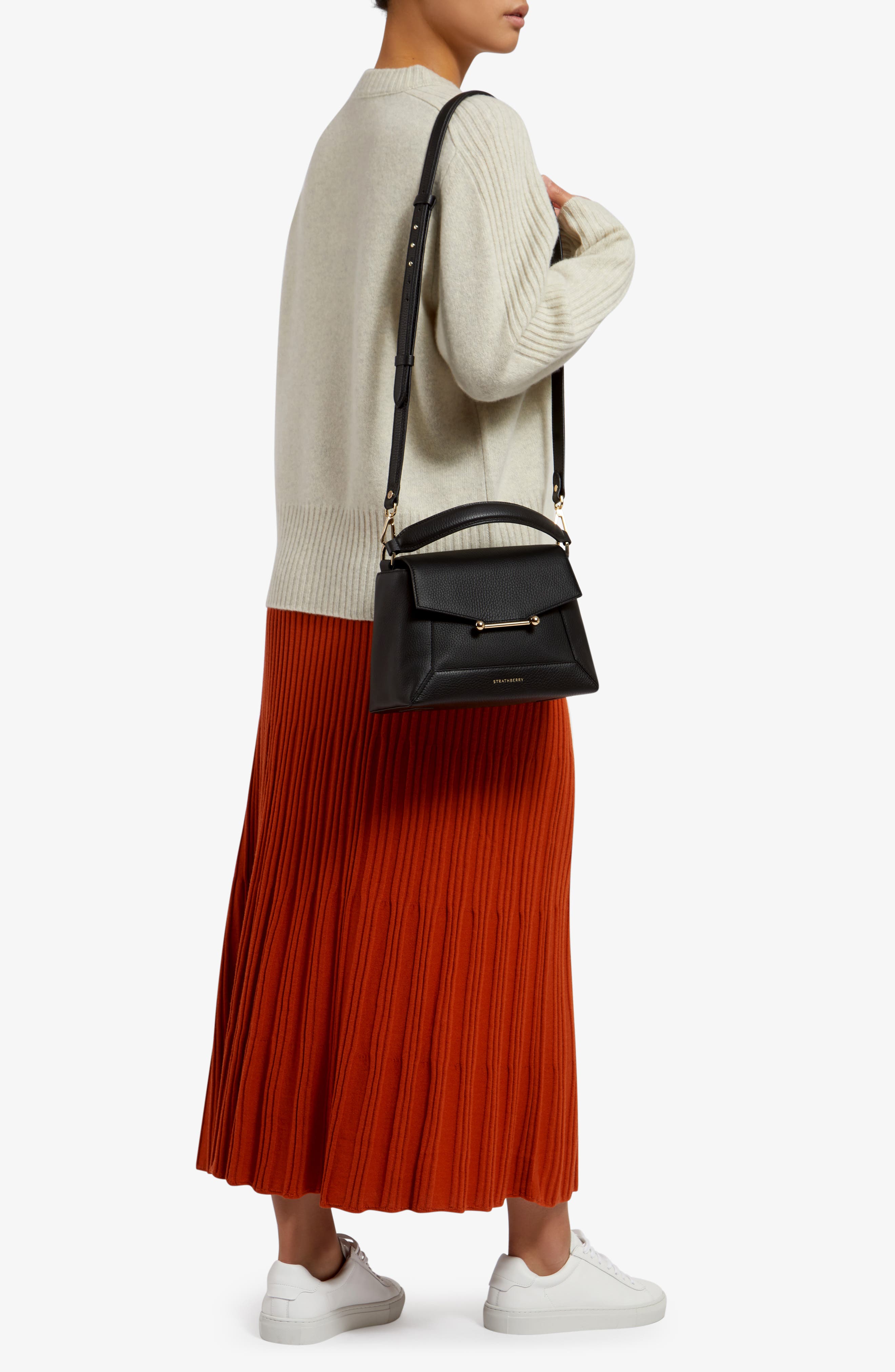 Strathberry Mosaic Leather Top Handle Bag, Alternate, color, 