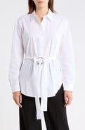 BOSS Eprilia Belted Cotton Button-Up Shirt