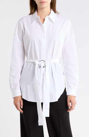 BOSS Eprilia Belted Cotton Button-Up Shirt