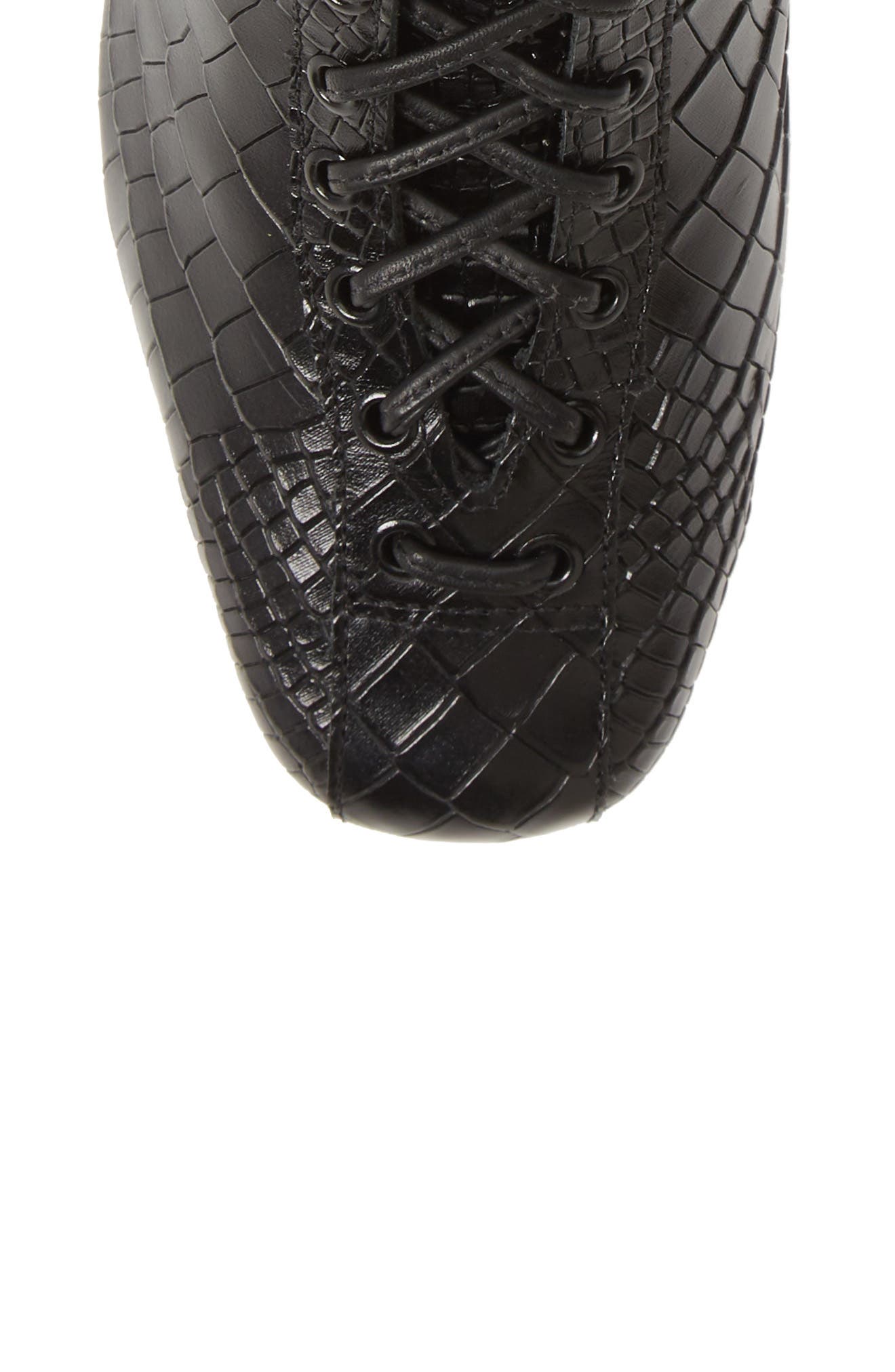 New Kika Bootie, Alternate, color, BLACK CROC LEATHER