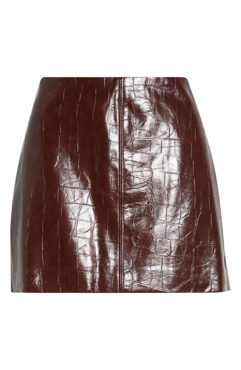 Savana Faux Leather Miniskirt