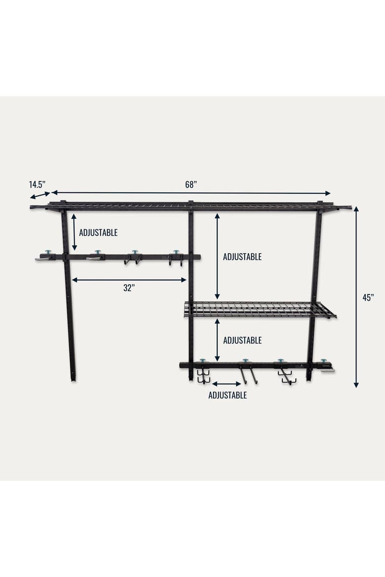G-Sport Pro - Sports Equipment Wall Storage System - Holds 500 lbs, Alternate, color, Black