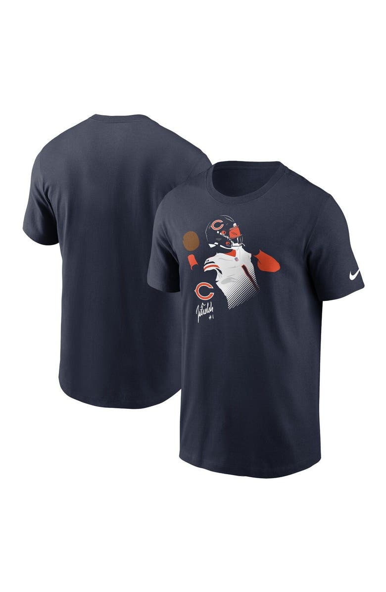 Nike Men's Nike Justin Fields Navy Chicago Bears Player Graphic T-Shirt, Main, color, 