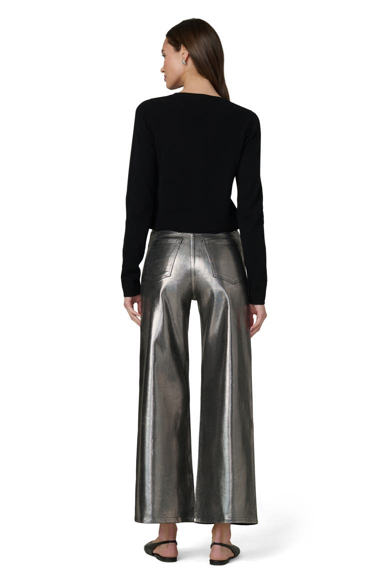 The Mia Coated Wide Leg Jeans, Alternate, color, PEWTER FOIL