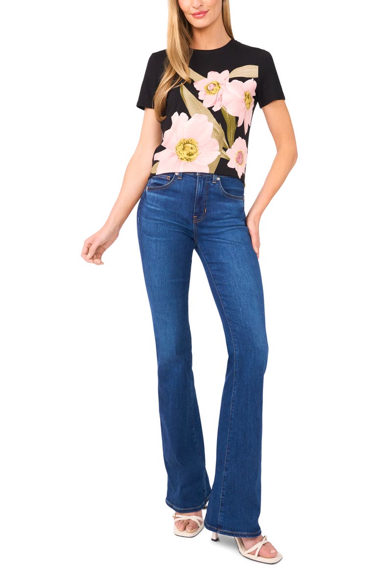Blushing Petal T-Shirt, Alternate, color, RICH BLACK