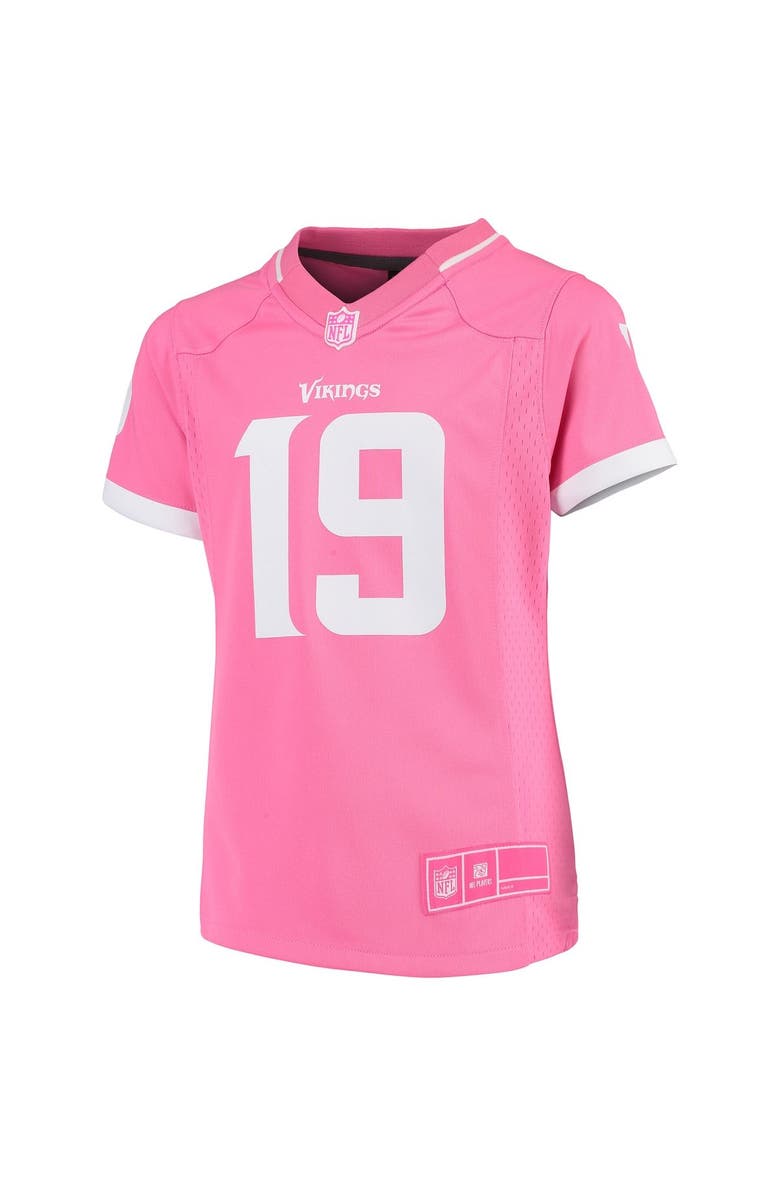 Outerstuff Girls Youth Adam Thielen Pink Minnesota Vikings Fashion Bubble Gum Jersey, Alternate, color, 