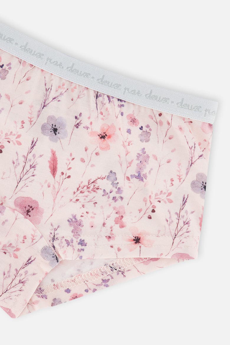 Floral Organic Cotton Full Coverage 3-Pack Boyshort Panties, Alternate, color, Pink Printed Flowers
