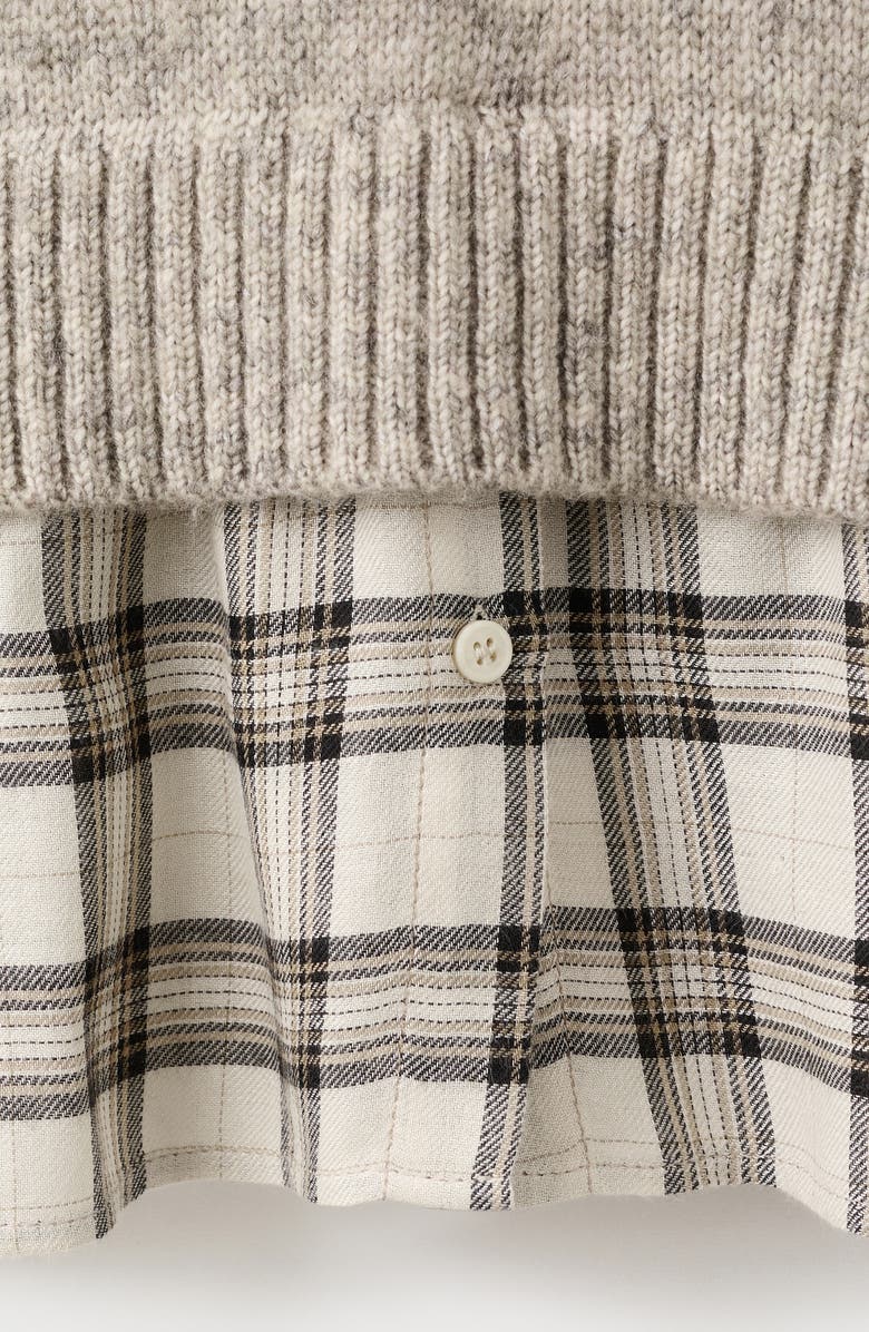 MANGO Teria Hooded Shirt Sweater, Alternate, color, Medium Brown