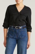 Universal Standard Cooling V-Neck Button-Up Shirt