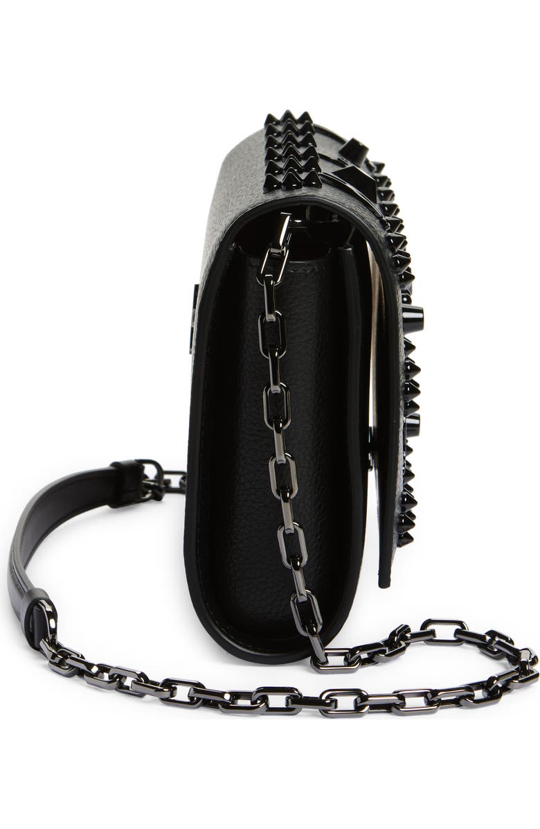 Christian Louboutin Paloma Studded Leather Clutch, Alternate, color, Black