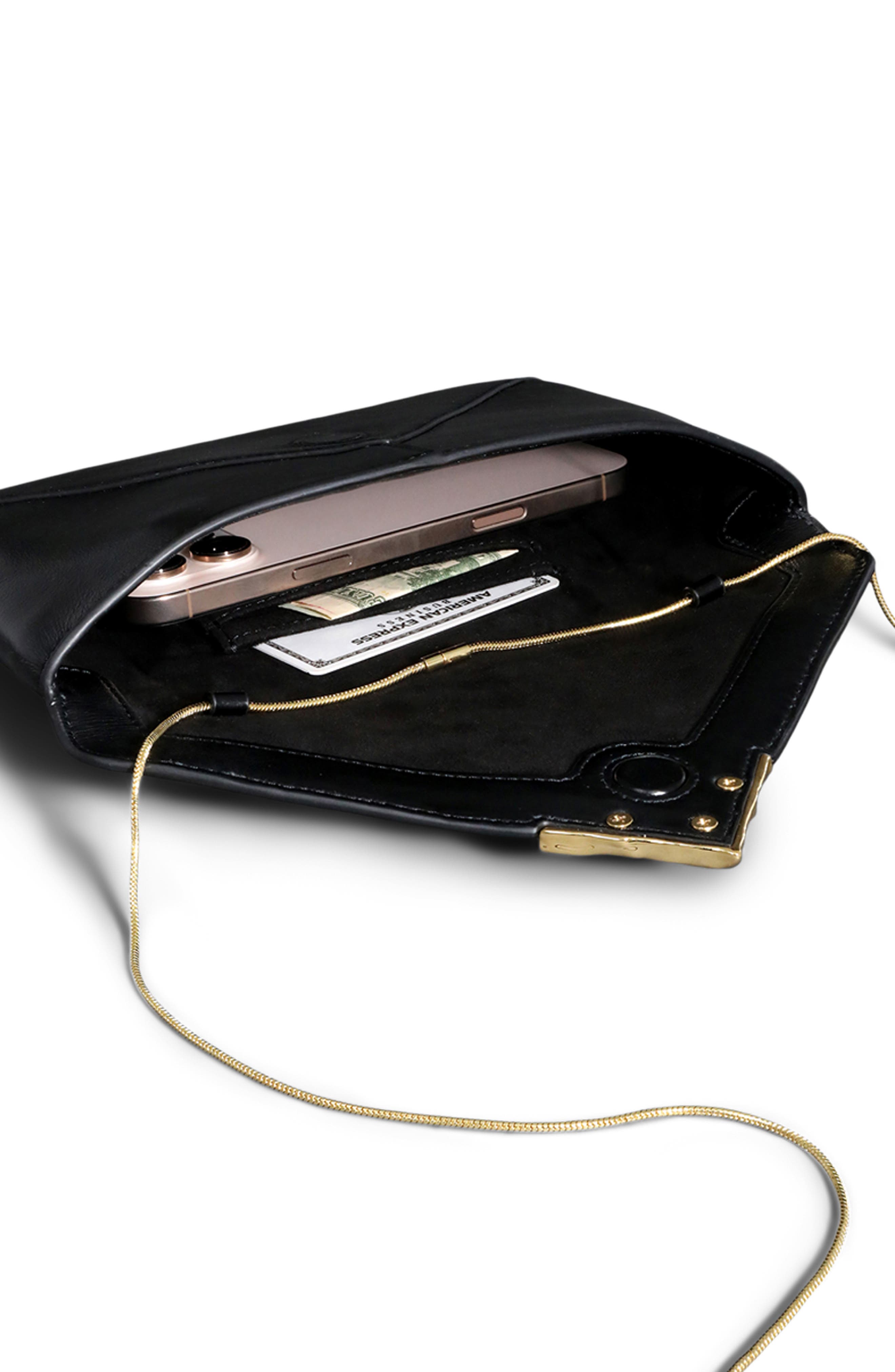 Alexis Bittar Envelope Clutch Bag, Alternate, color, Black