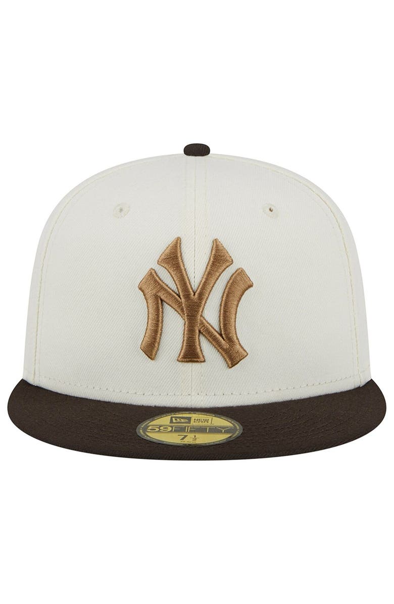 New Era Men's New Era White/Brown New York Yankees 1956 World Series 59FIFTY Fitted Hat, Alternate, color, 