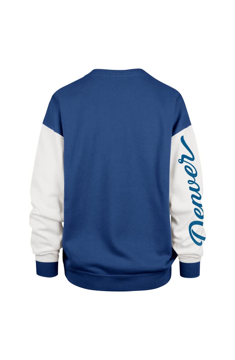 '47 Women's '47 Navy Denver Broncos Double Header Rise Andie Pullover Sweatshirt, Alternate, color,