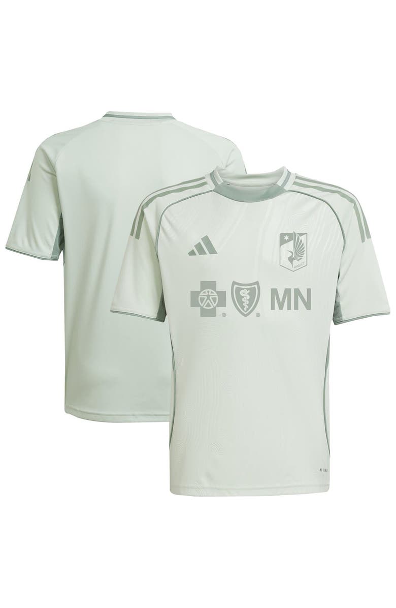 adidas Youth adidas Light Green Minnesota United FC 2025 One Planet Pre-Match Top, Main, color,