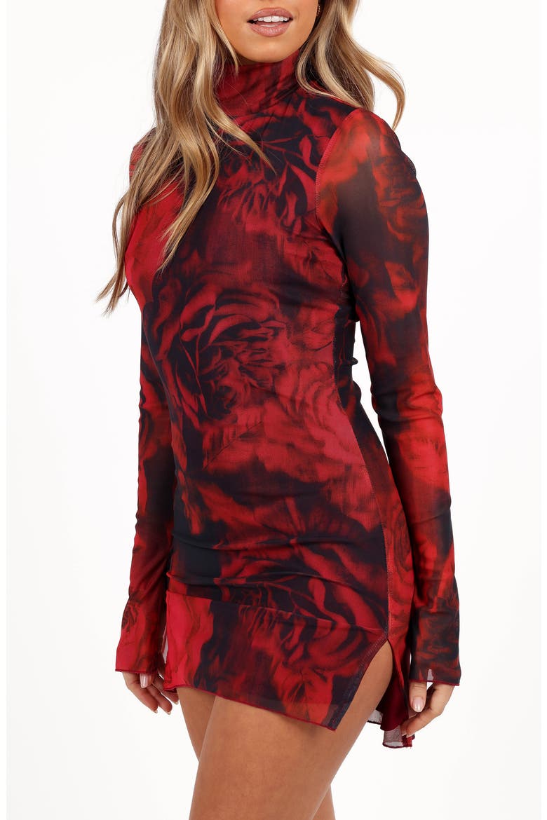 Jordi Long Sleeve Minidress, Alternate, color, GIOVANNA ROSE PRINT