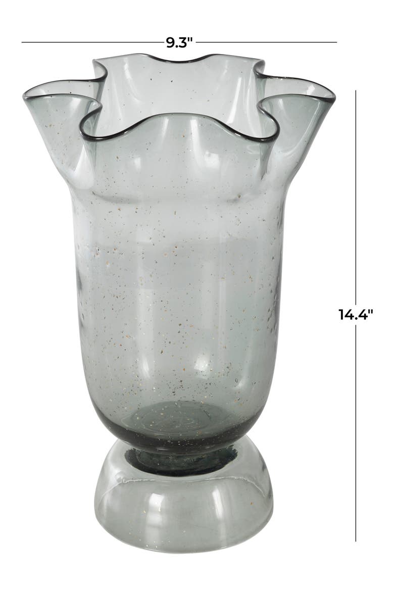 Fluted Glass Vase, Alternate, color, BLACK