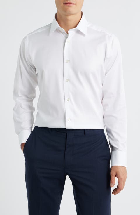 Slim Fit Stretch Cotton Dress Shirt