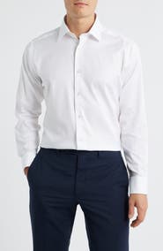 David Donahue Slim Fit Stretch Cotton Dress Shirt