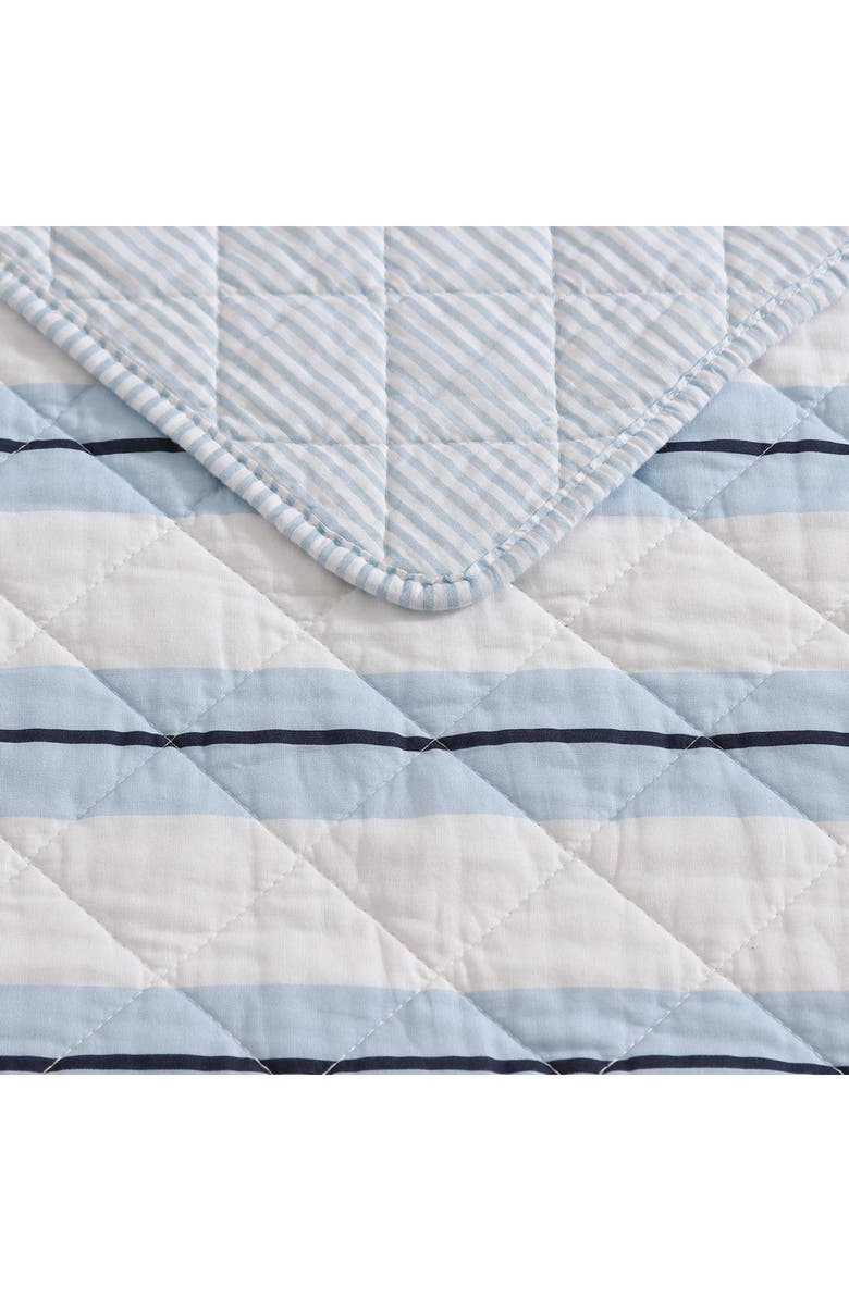 Nautica Tim Stripe Reversible Cotton Quilt Set, Alternate, color, White/ Blue Stripe