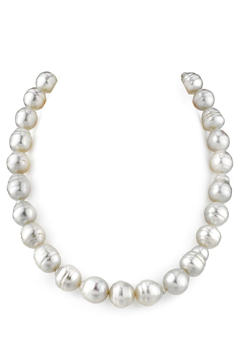 12-14mm White South Sea Baroque Pearl Necklace, Main, color, White Gold Clasp