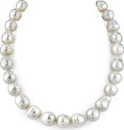 The Pearl Source 12-14mm White South Sea Baroque Pearl Necklace
