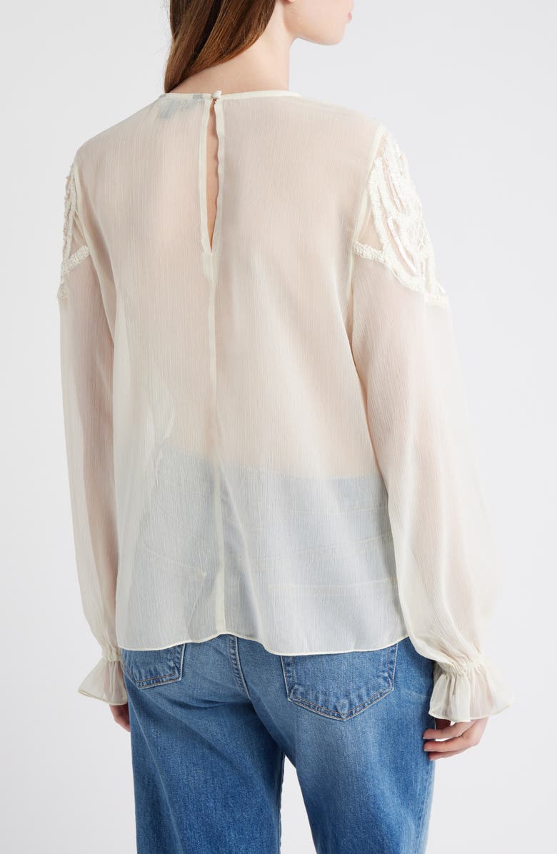 Lipsy Artwork Embellished Top, Alternate, color, Cream