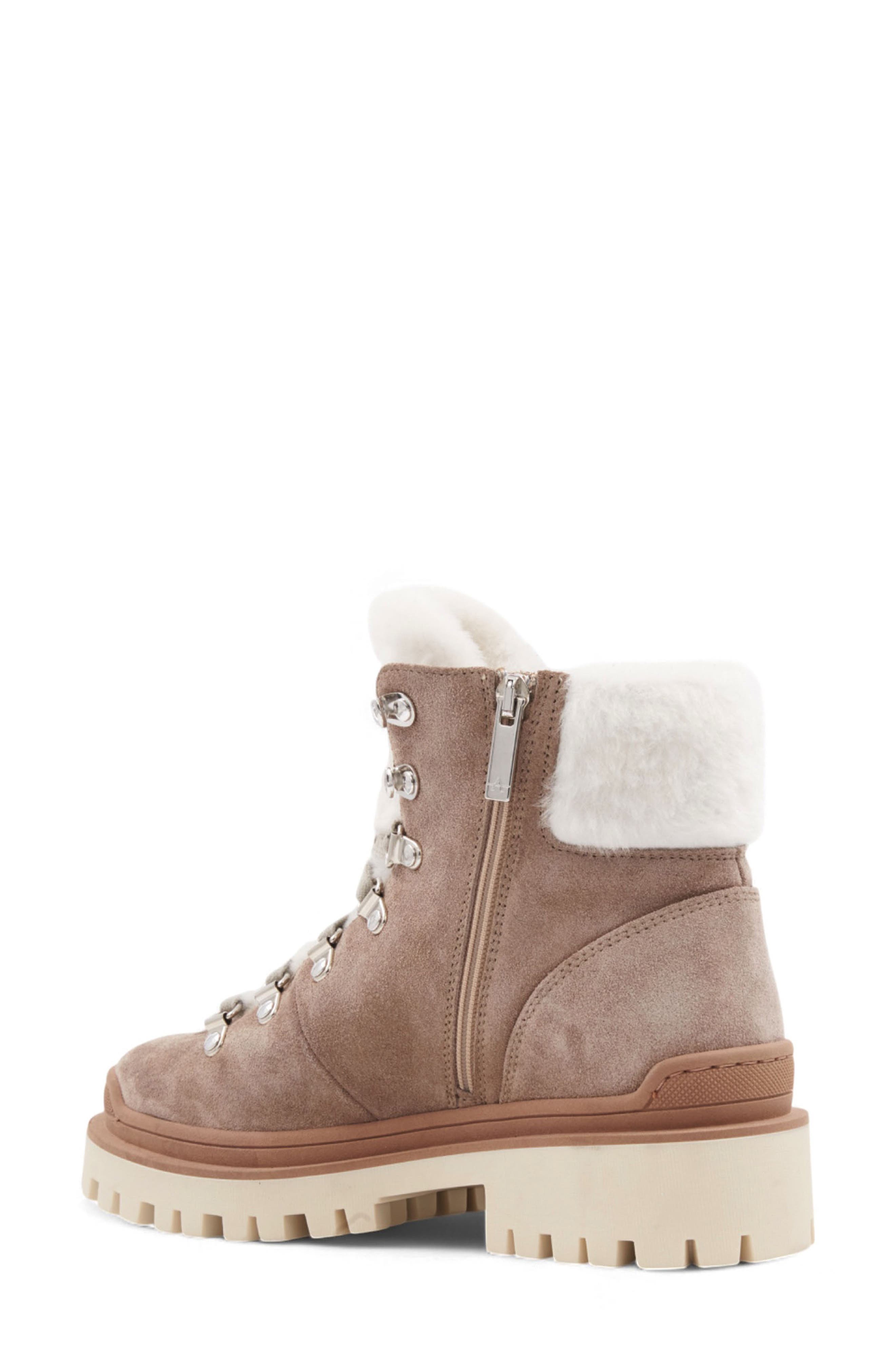 Coralie Weatherproof Leather Lace-Up Boot, Alternate, color, TAUPE SUEDE