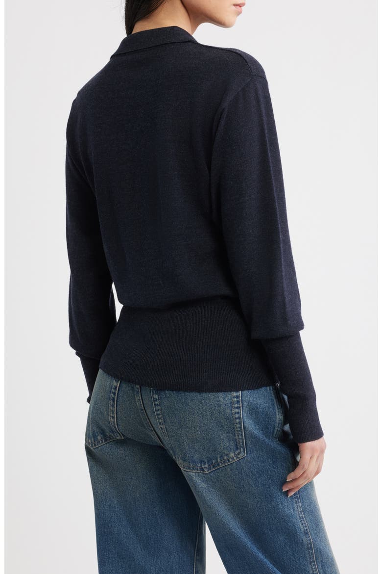 November Merino Wool Knit Polo, Alternate, color, NAVY