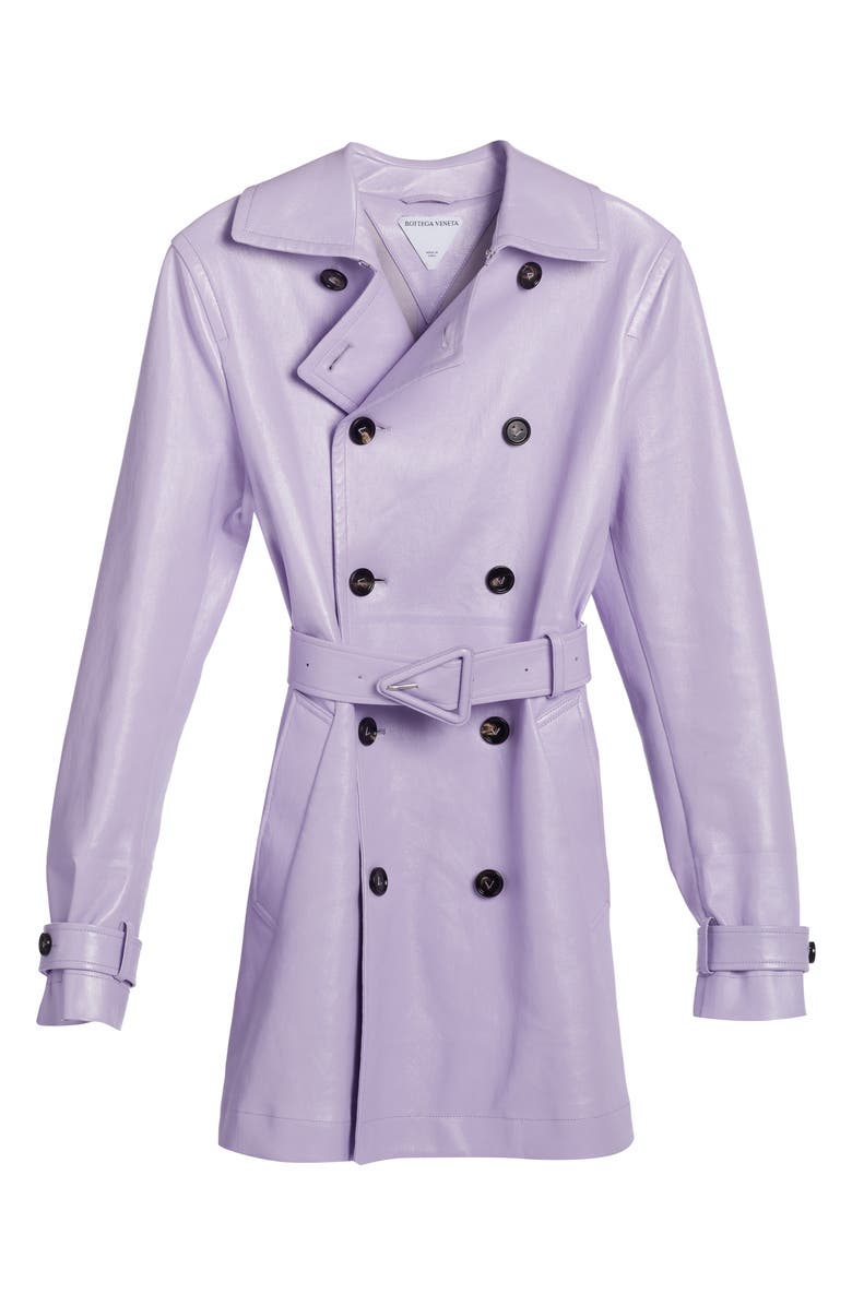 Bottega Veneta Nappa Leather Trench Coat, Alternate, color, 