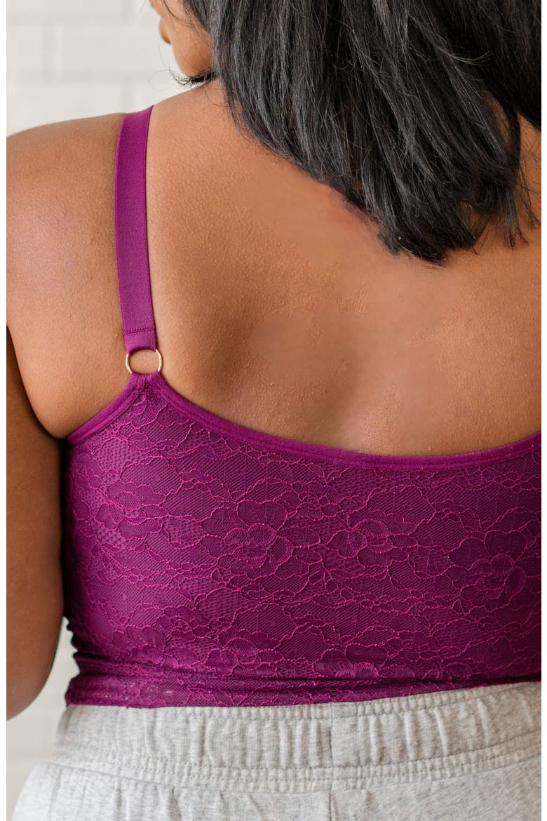 Busty Size Amelia Pumping and Nursing Crop Cami, Alternate, color, Plum