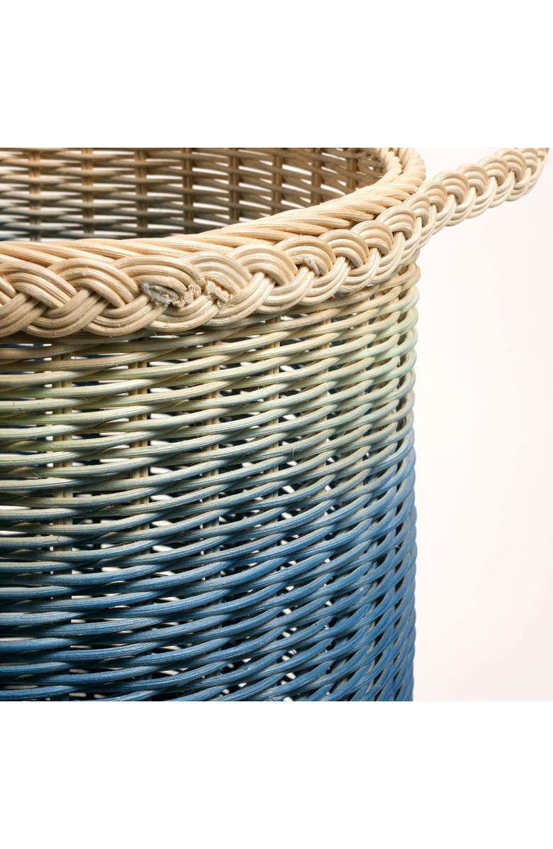 Zsa Zsa Zsu Java Rattan Basket 12 In, Alternate, color, Blue