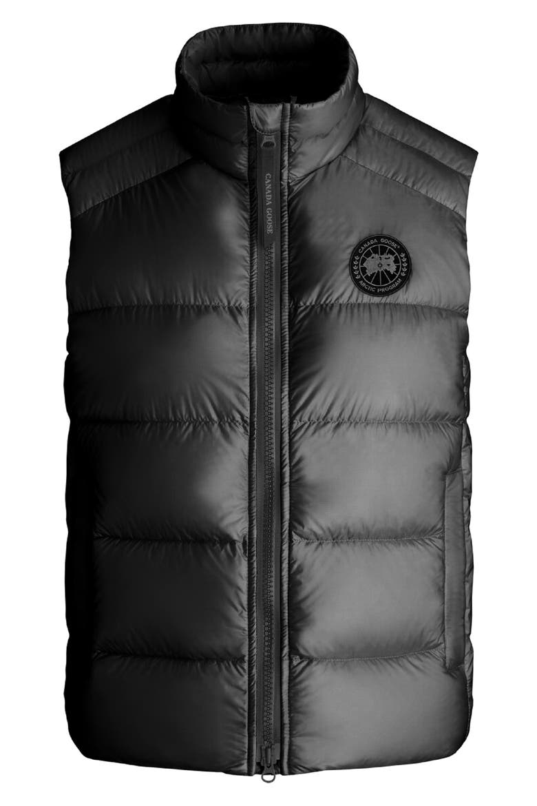 Cypress Water Resistant & Wind Resistant 750 Fill Power Down Recycled Nylon Packable Vest, Alternate, color, BLACK
