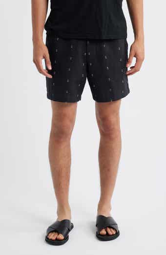 rag & bone Marc Embroidered Cotton & Linen Drawstring Shorts
