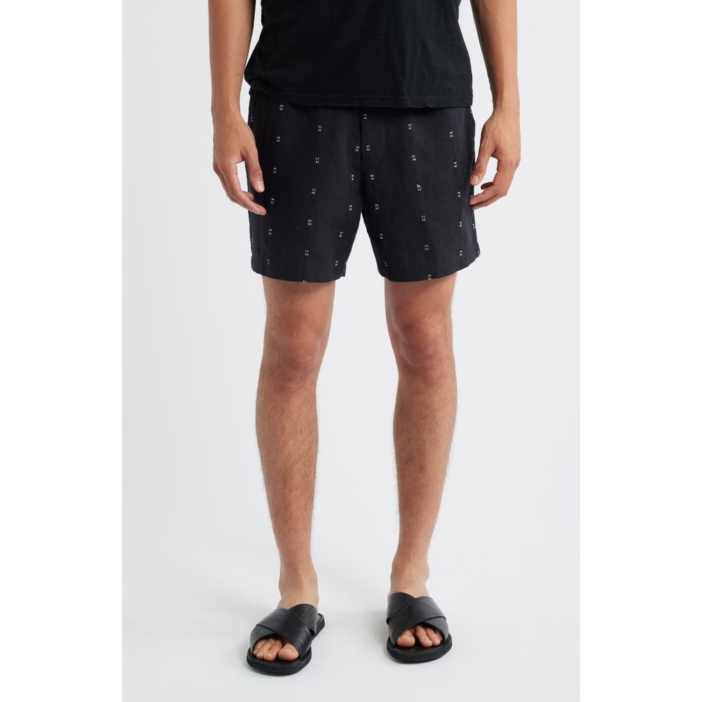 Rag & Bone Elastic Drawstring Waist Shorts In Black