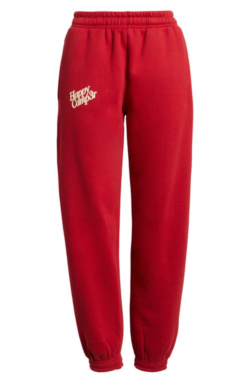 Happy Camp3r Puff Series Core Logo Cotton Blend Joggers In Red