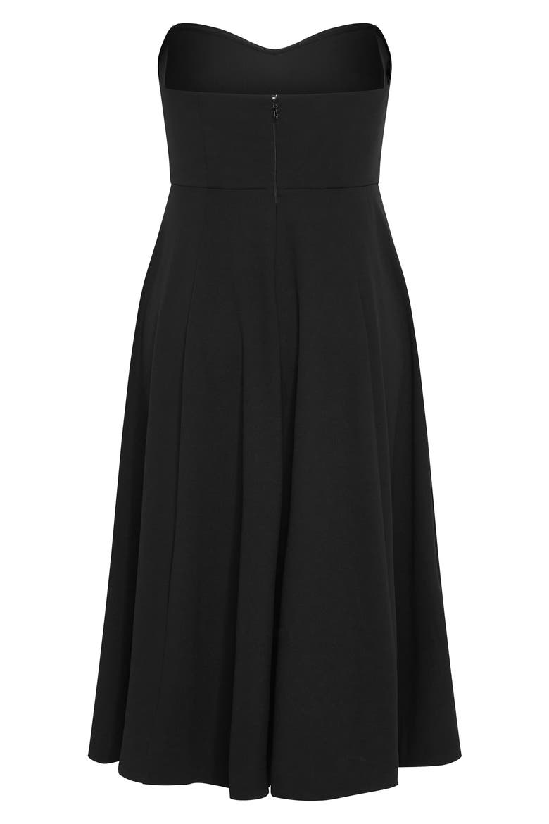 Bailee Sweetheart Neck Midi Dress, Alternate, color, BLACK