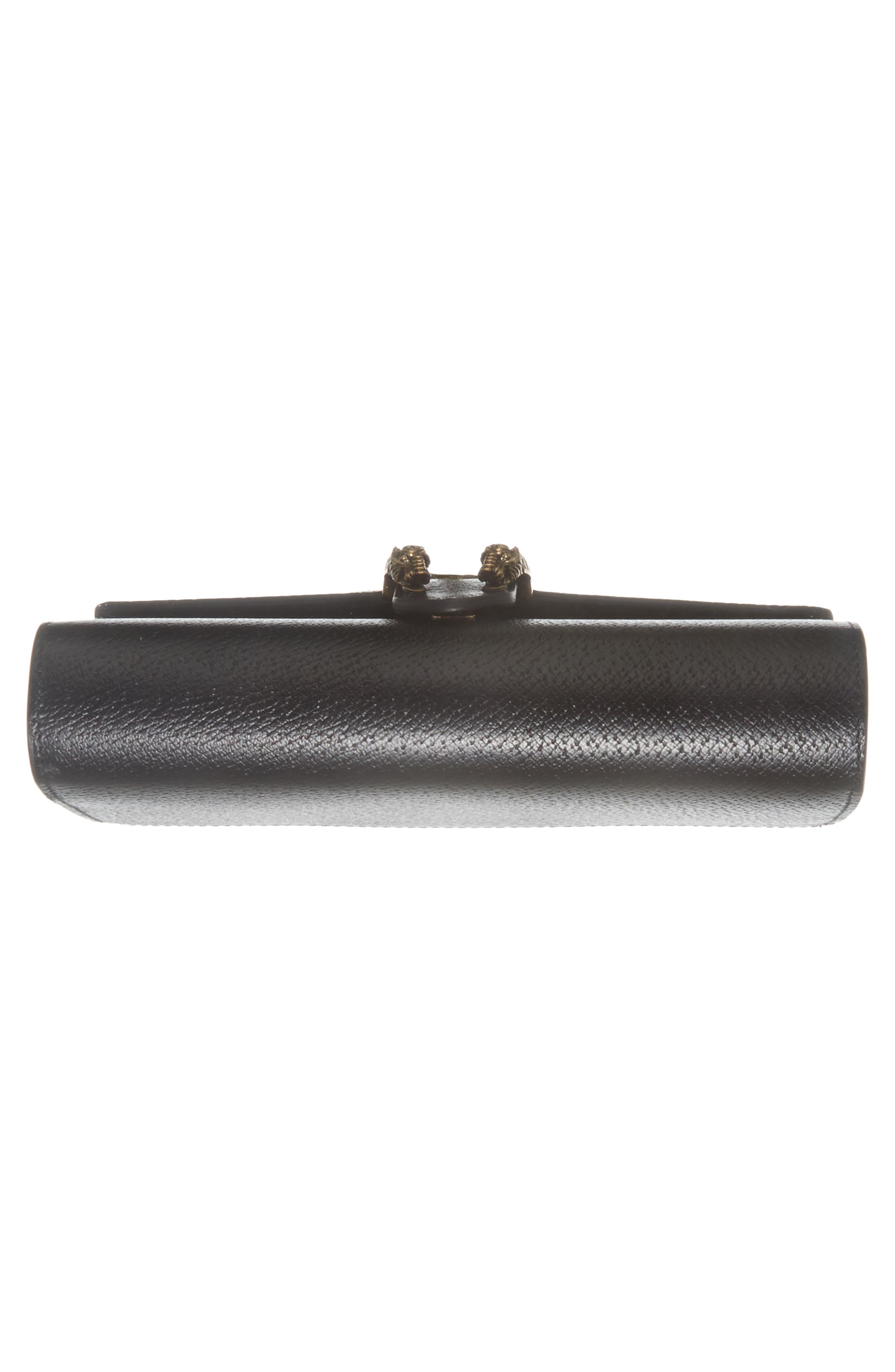 Web Stripe Leather Wallet on a Chain, Alternate, color, BLACK/ VERT RED VERT