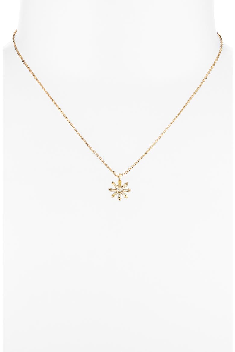 mini flower pendant necklace, Alternate, color, YELLOW / GOLD