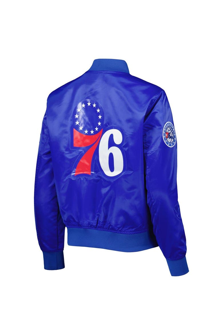 Women's Pro Standard Royal Philadelphia 76ers Classics Satin Full-Snap Jacket, Alternate, color, Royal
