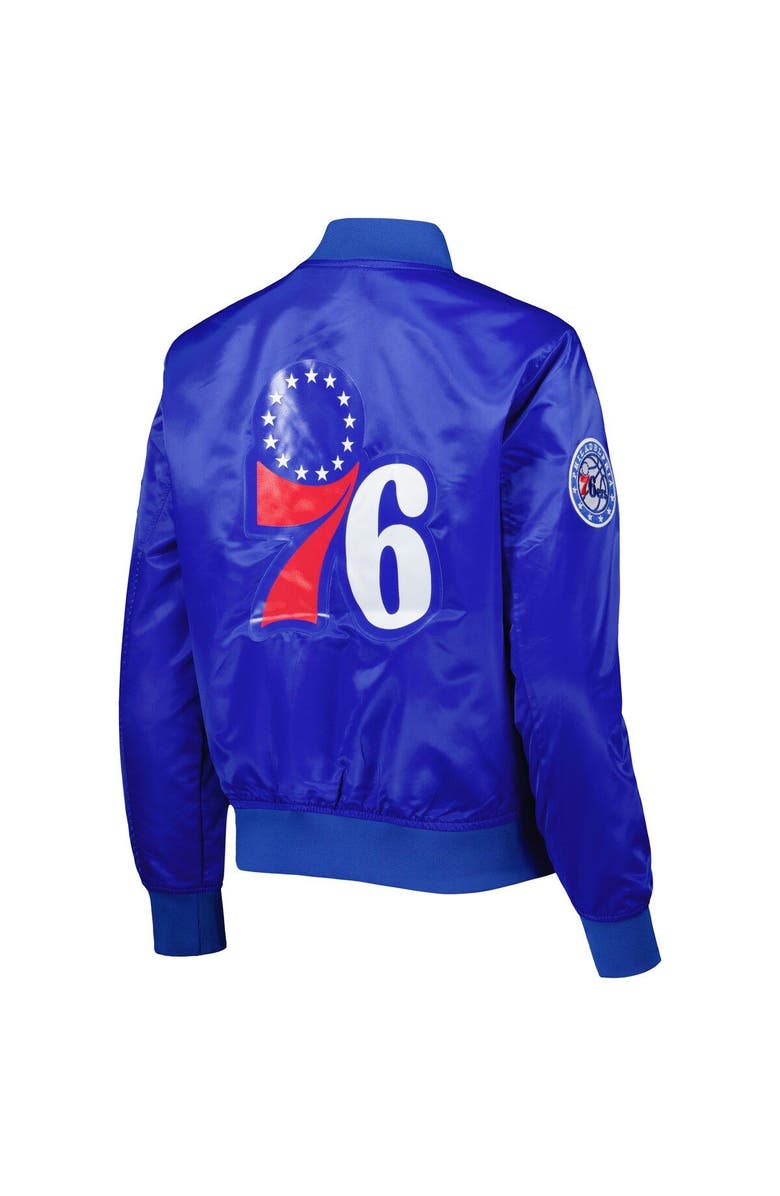 PRO STANDARD Women's Pro Standard Royal Philadelphia 76ers Classics Satin Full-Snap Jacket, Alternate, color, Royal