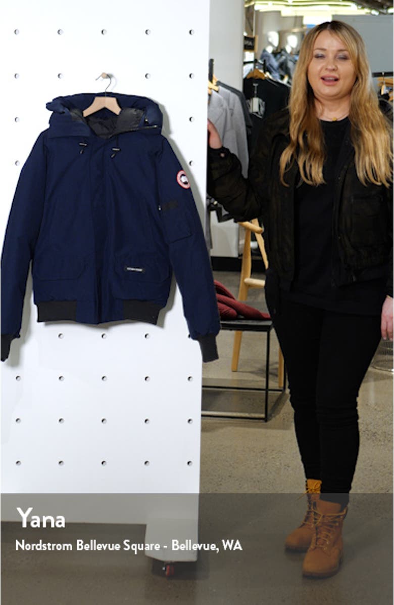 Chilliwack 625 Fill Power Down Hooded Bomber Jacket, sales video thumbnail