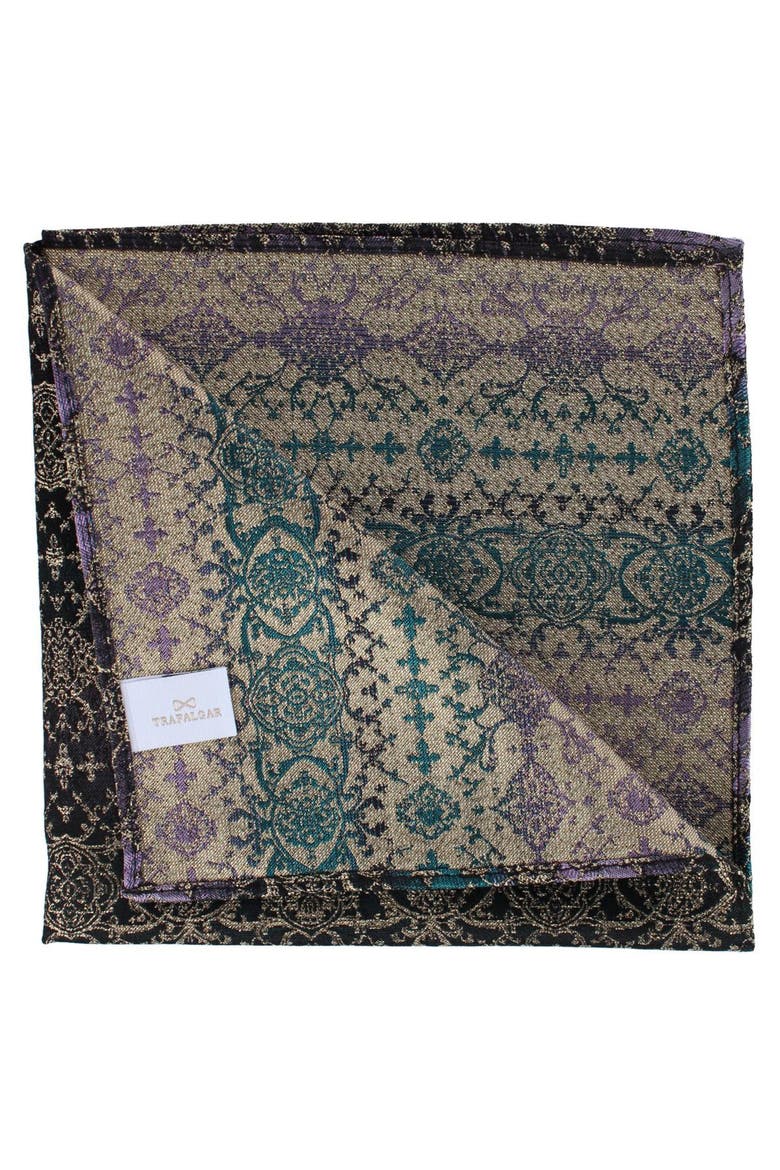 The Spellbound Brocade Novelty Silk 12x12 Pocket Square, Alternate, color, Multiple
