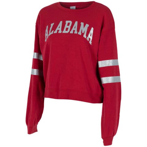 Women's ZooZatz Crimson Alabama Crimson Tide Glitter Pullover Sweatshirt